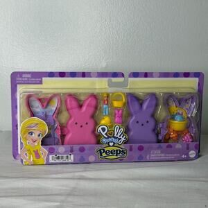Polly Pocket Peeps Easter Bunny Compact Playset Dolls Accessories NEW